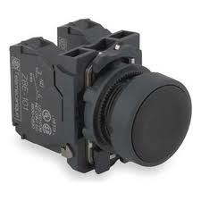 PULSADOR NEGRO 22mm. 1NA RASANTE IP66