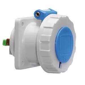 PANEL TOMACORRIENTE DE MONTAJE RECTO 16A 3P(2P+PE) 200/250V IP44 AZUL RAL 5015