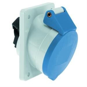 PANEL TOMACORRIENTE DE MONTAJE 16A 3P(2P+PE) 200/250V IP44 AZUL RAL 5015