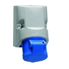 ENCHUFE P/ PARED DE MONTAJE  16A 3P(2P+ PE) 200/250V IP44 AZUL RAL 5015