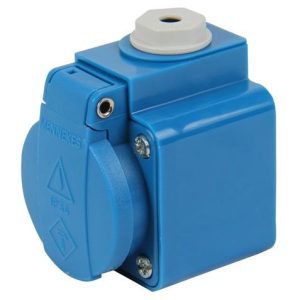 TOMACORRIENTE VISIBLE SCHUKO AZUL 16A 2P+T 250V