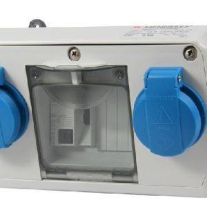 CAJA COMBINADA IP44 2 TOMACORRIENTES SCHUKO 16A 2P+T 250V + 1 INTERRUPTOR DIFERENCIAL 2X25A