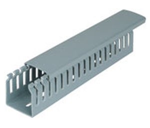 CANALETA RANURADA 100X80MM GRIS PVC