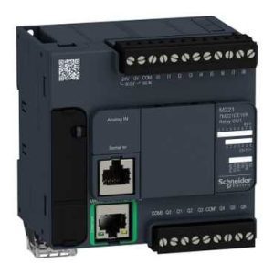 Controlador Logico Modicon M221, 14 Ent. PNP/NPN, 10 Sal.PNP, 2EA (0-10VDC), Com: Ethernet + Serie, 0-24 VDC