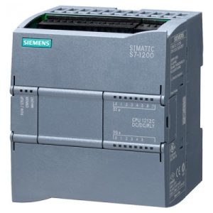CPU 1212C, 8 DI 24V DC; 6 DO RELES 2A; 2 AI 0 – 10V DC. Alimentación: AC 85 – 264 V AC BEI 47 -63 HZ, conexión Ethernet Industrial RJ45.