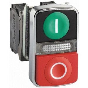 PULSADOR DOBLE C/LED 220VAC CON RETORNO